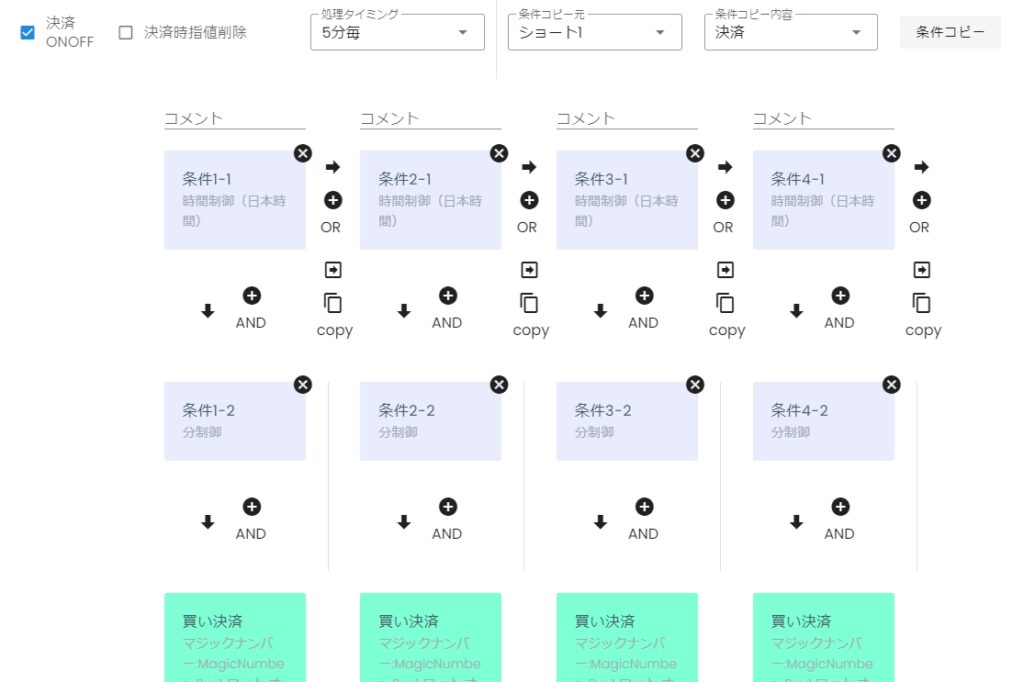 豊富な条件コピー機能